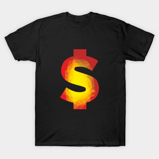 Golden dollar sign T-Shirt by cypryanus